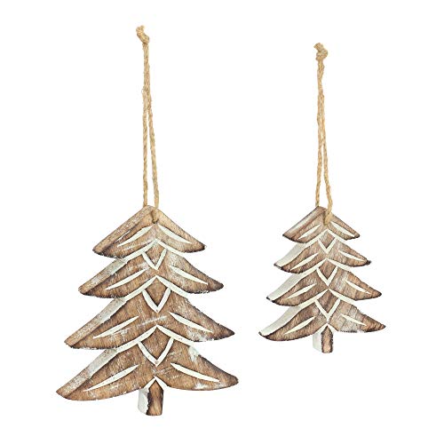 Melrose 83856 Tree Ornament, Wood, Set of 2