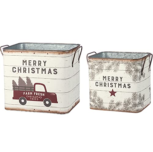 Primitives by Kathy Tin Buckets Farm Fresh Christmas Trees Home and Garden Equipment