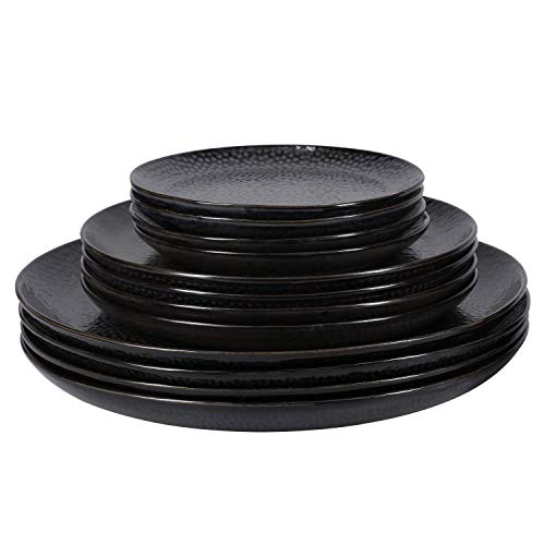 BIA Cordon Bleu Serene Black Dinnerware Set, Contains 12 Pieces