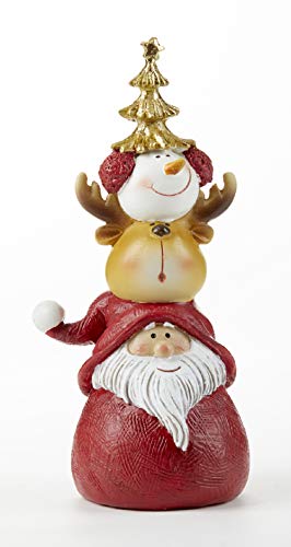 Delton 5775-2 Christmas Head on Santa Stack, 6-inch Height, Resin