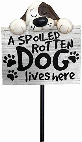 Spoontiques 21232 Spoiled Rotten Dog Garden Stake, Multicolored