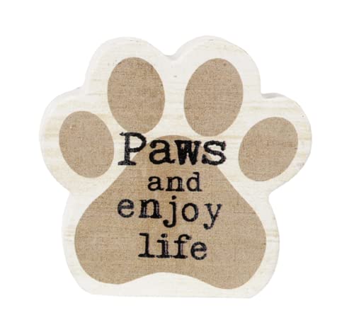 Ganz Paws and Enjoy Life Block Talk, Pine Wood, 2.50 Inches Width, 1 Inch Depth, Multicolor