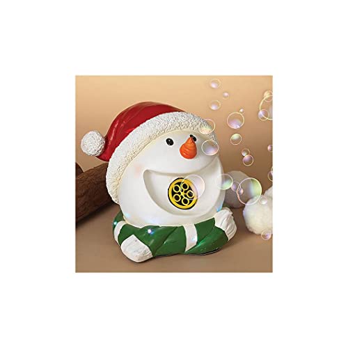 Gerson 2542010 Electric Lighted Musical Resin Snowman Head with Floating Bubbles, 10-inch Height