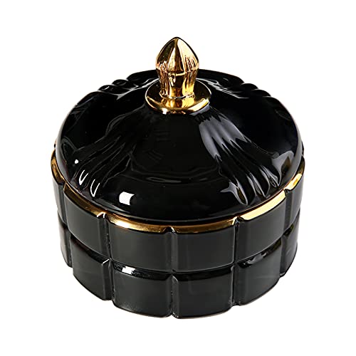 EVEREST GLOBAL Glass Jewelry Jar Cube Facets Candy Storage Bowl with Lid Sugar Cans Kitchen Bath