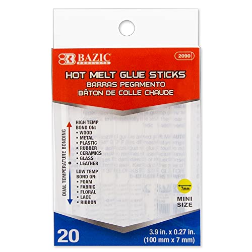 BAZIC Dual Temp Mini Hot Melt Glue Sticks 3.9" x 0.27",