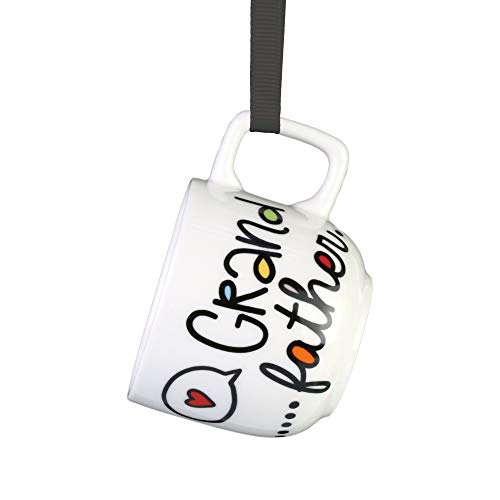 Enesco Our Name is Mud Cuppadoodles Grandfather Miniature Mug Hanging Ornament, 2 Inch, Multicolor