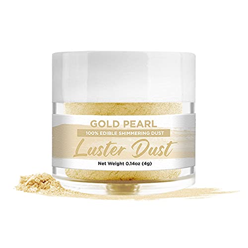 BAKELL Edible Luster Dust & Paint | Gold Pearl LUSTER DUST Edible Powder | KOSHER Certified | Halal Certified Paint, Powder & Dust | 100% Edible & Food Grade| Cakes, Vegan Paint & Dust (Gold Pearl)