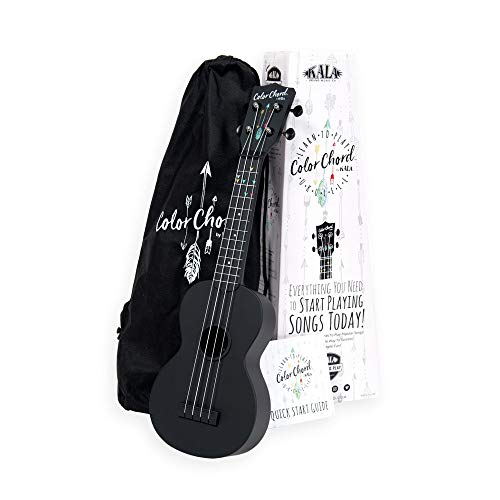 Official Kala Learn To Play Color Chord Ukulele Starter Kit for Beginners - includes a Color Chord Soprano Ukulele, logo tote bag, online lessons, tuner app, and booklet (KALA-LTP-SCC)