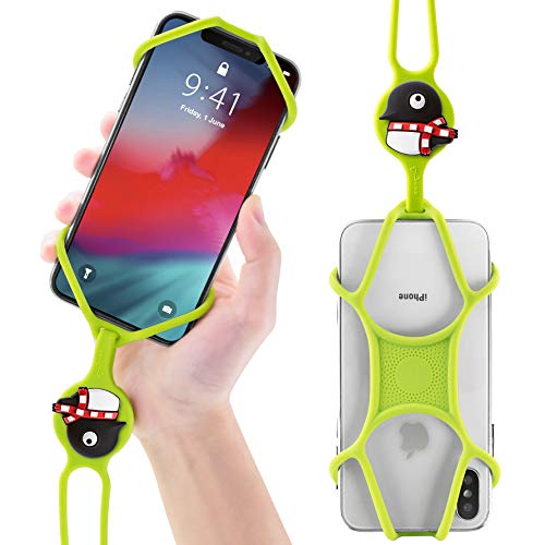 Bone Collection Bone Lanyard Phone Tie, Universal Cell Phone Lanyard Case, Silicone Neck Strap Smartphone Case for iPhone 12 11 Pro Max SE iPhone Xs Max XS XR X Samsung Galaxy S10 S9 Note 10 9 - Maru Penguin