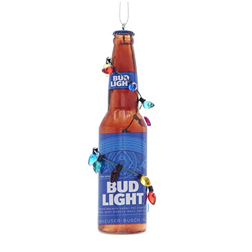 Kurt Adler Budweiser Bud Light Bottle with Christmas Bulbs Ornament