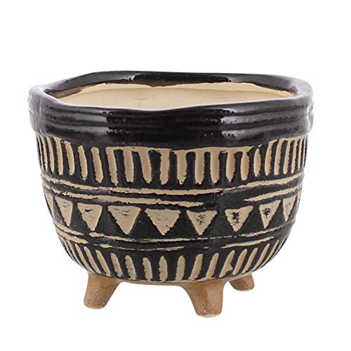 HomArt 3385-26 Apache Print Bowl, Small, Ceramic, Black and Natural