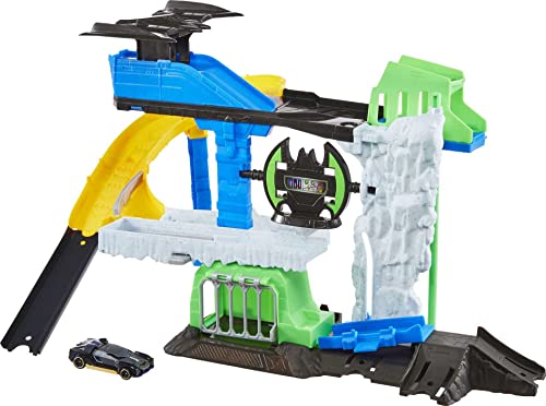 UPD Hot Wheels DC Batcave Playset with Batman Character Car, Storage, Replica of the Batcave from The Batman Movie, Gift for Kids 4 to 8 Years Old & Fans of Batman [Amazon Exclusive]