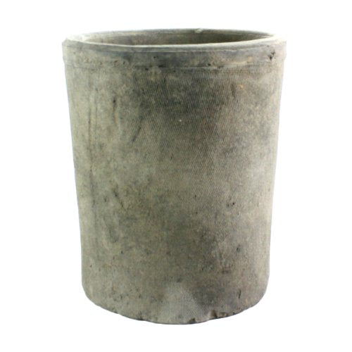 HomArt Rustic Terra Cotta Cylinder, Large, Moss Grey, 1-Count