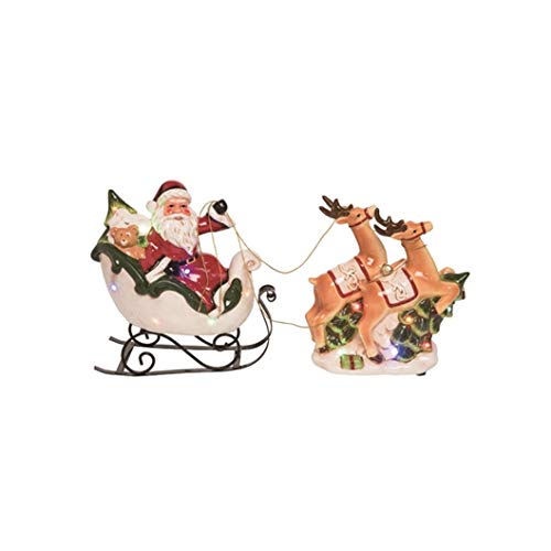 Transpac Y5467ZU Dolomite Light Up Musical Sleighs, Set of 2