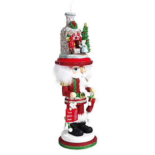 Kurt Adler 17.5-inch Hollywood Stockings On Fire Place Nutcracker