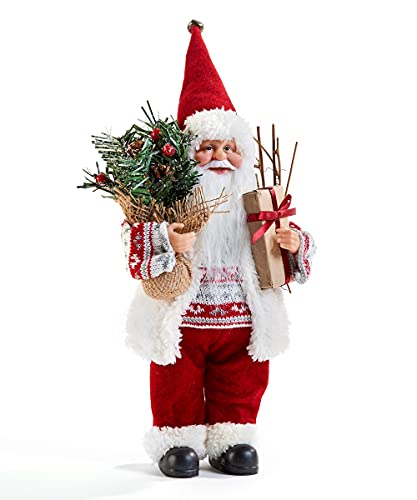 Giftcraft 666128 Christmas Standing Santa Figurine Decor, 12-inch Height