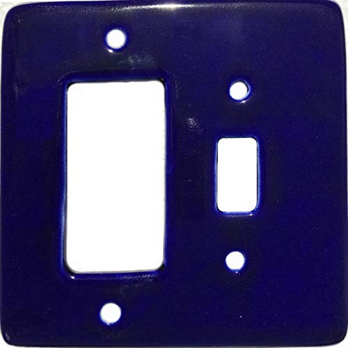 Fine Craft Imports Cobalt Blue Talavera Toggle-GFI Switch Plate