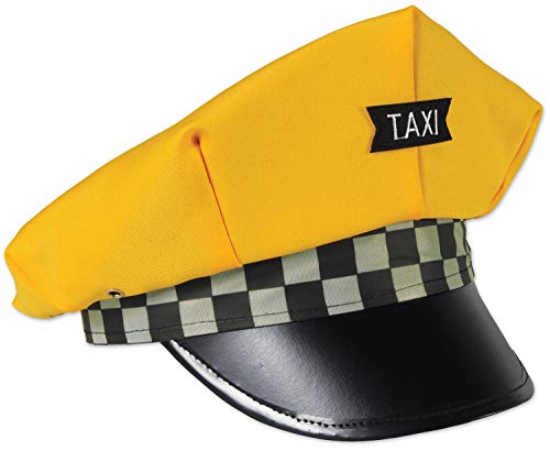 Beistle Taxi Cab Drivers Novelty Hat, Costume Accessory, One Size, Yellow/Black/White