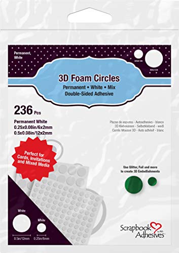 Scrapbook Adhesives by 3L 3D Foam Circles Mixed Variety, Pack of 236, White