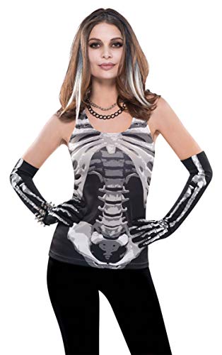 AMSCAN Skeleton Tank Top Halloween Costume Accessory for Women, One Size