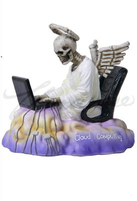 Unicorn Studio US 5.25 Inch Cloud Computing Angel Skeleton Statue Figurine, Multicolor