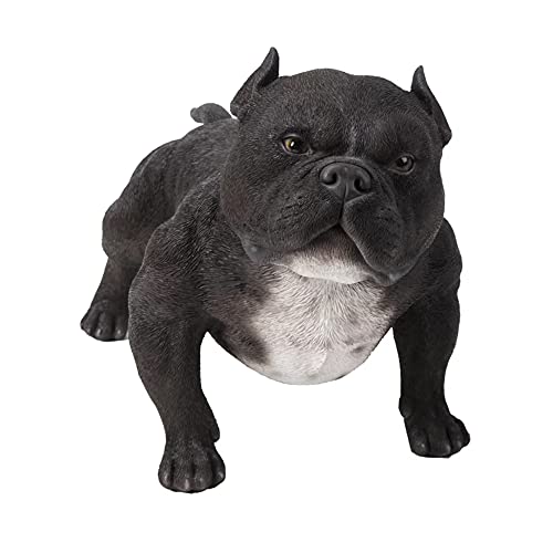 Hi Line 87678-B Walking American Bully High Detail Realistic Statue, Black