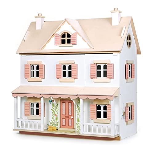 Tender Leaf Toys - Humming Bird House - Beautiful Large Wooden Colonial Style Doll House - Encourages Role-Play and Story Invention in Boys and Girls - Age 3+