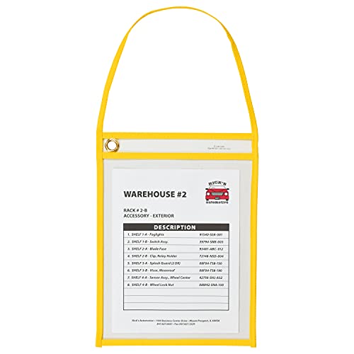 C-Line Hanging Strap Shop Ticket Holder , Yellow , 12" x 9" x 16"