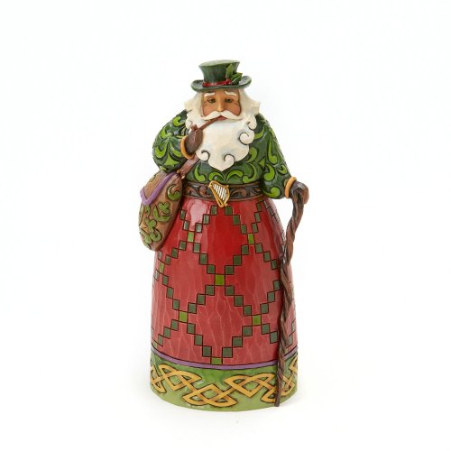 Enesco Jim Shore Heartwood Creek Irish Santa Stone Resin Figurine, 7, Multicolor