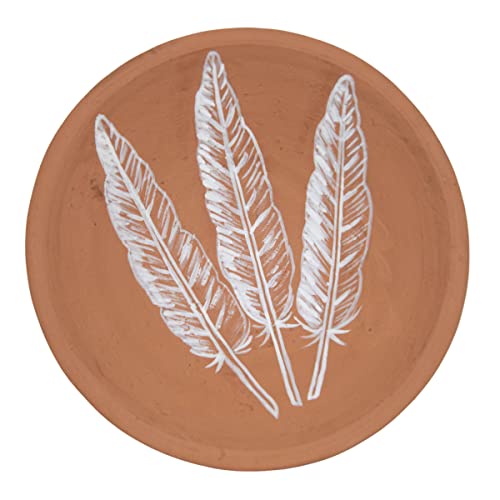 Foreside Home & Garden Feather Multi Terracotta Trinket Tray