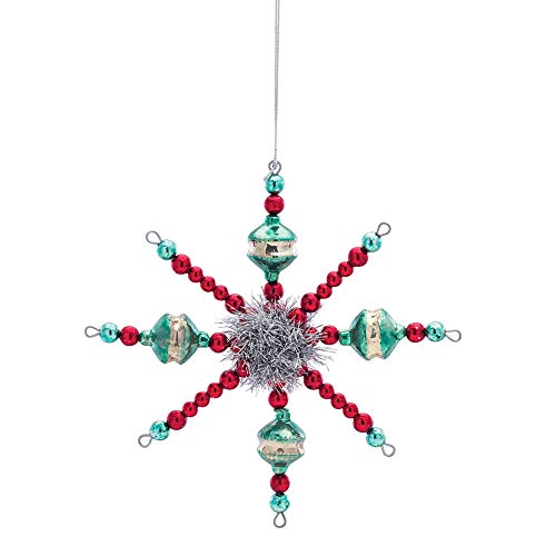 Melrose 81190 Plastic Snowflake Hanging Ornament, 7-inch Height, Multicolor