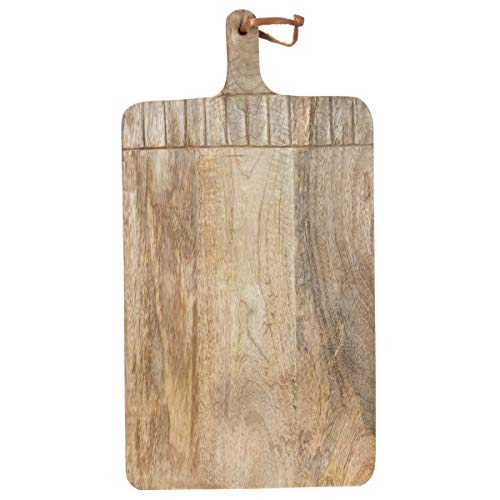 Foreside Home & Garden Tall Rectangle Hand Carved Wood Serving Cutting Board