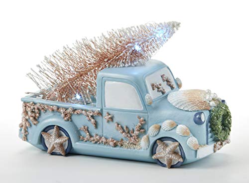 Delton 5766-1 LED Christmas Coastal Truck, 6-inch Height, Resin