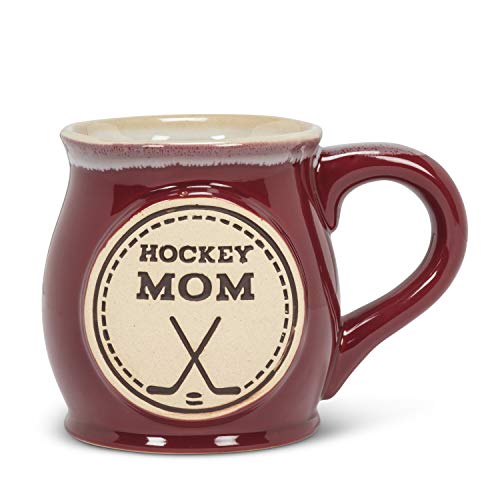 Abbott Collection  20-JOE-9096 Lg Hockey Mom Belly Mug-4" H(15oz), 4 inches H, Burgundy