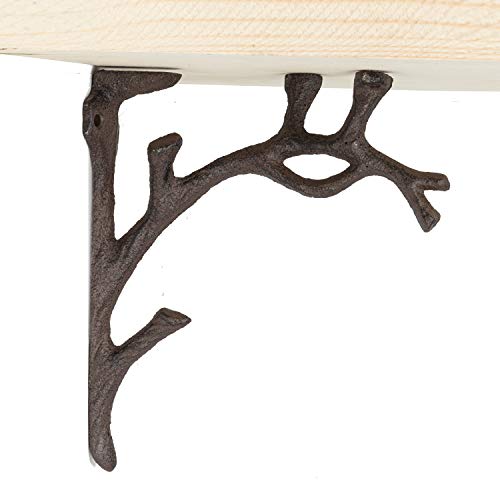 Abbott Collection  27-FOUNDRY-0116 Ornate Branch Bracket, Brown/Black