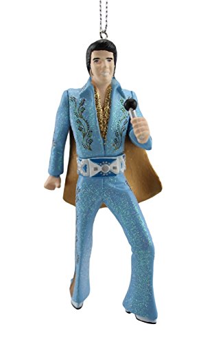 Kurt Adler Blue Suit Elvis Presley with Microphone Christmas Tree Ornament