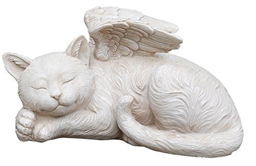 Napco 11145 Sleeping Angel Cat with Wings Garden Statue, 9.75 x 5