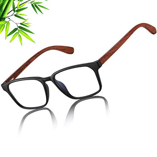 DUCO Wooden Computer Blue Light Blocking Glasses for Men Women Reading Gaming TV Phones U400 LensDC5212