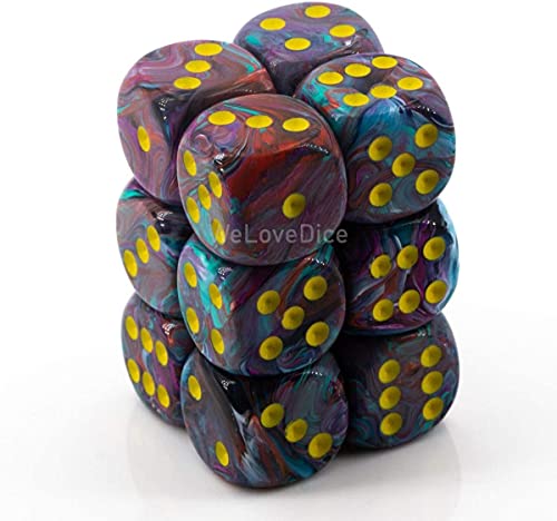 Chessex D6 16mm Mosaic w/Yellow (12)