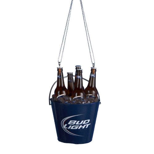 Kurt Adler Bud Light Bottles in Bucket Cooler Christmas Ornament