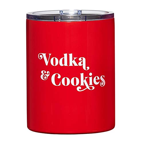 Creative Brands Santa Barbara Design Studio Holiday Collection Stainless Steel Tumbler, 12-Ounce, Vodka & Cookies