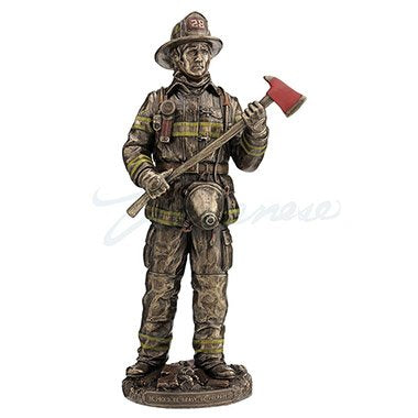 Unicorn Studios WU76822A4 Be Proud44; Be Brave44; Be Prepared Firefighter Sculpture - Bronze