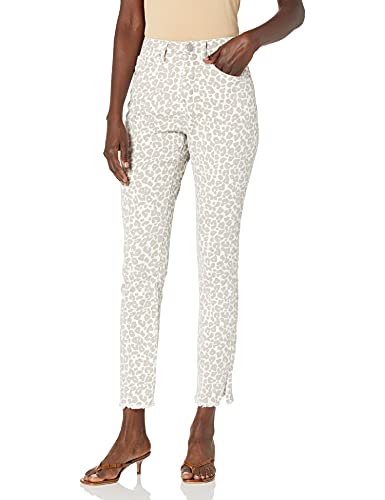 Mud Pie Women's Rory Jeans, White Leopard, Large