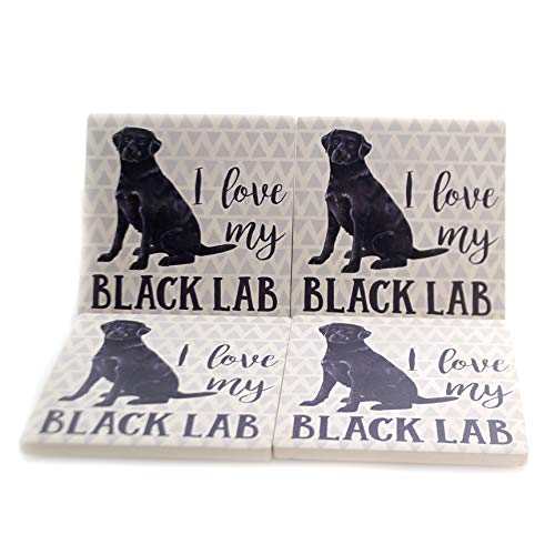 Carson Black Lab Square House Coaster Set