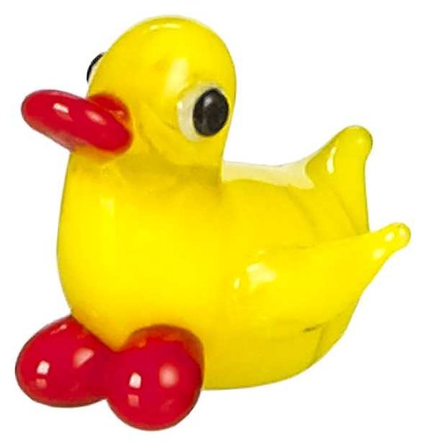 Ganz Mini Glass Animal- Yellow Duck (3/4 Inch long)