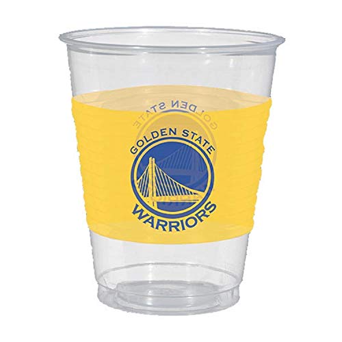 amscan Sports Party Favor Golden State Warriors NBA Collection Plastic Party Cups, Yellow