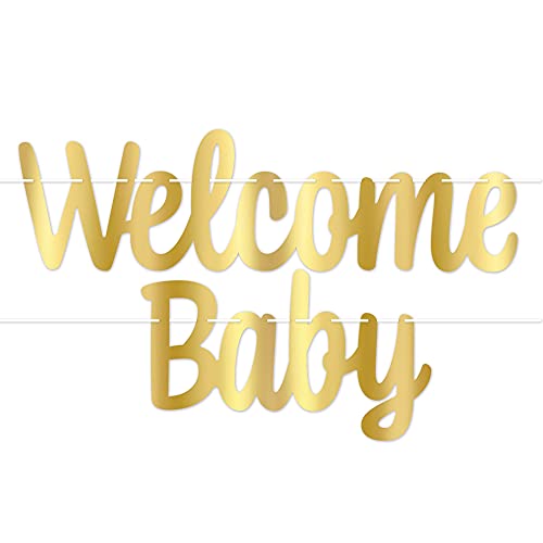 Beistle Gold"Welcome Baby" Letter Banner- 1 pc.