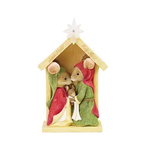 Enesco Tails with Heart Christmas Nativity Creche with Mice Figurine, 3.27 Inch, Multicolor