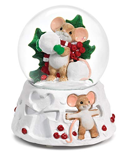 Roman 5.75 Inches Musical Mouse Glitterdome