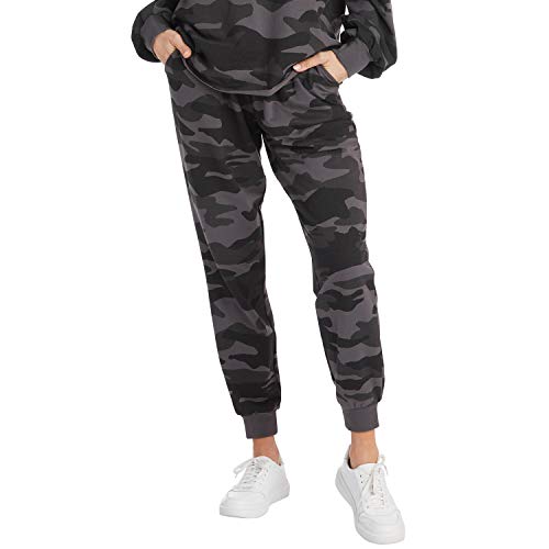 Mud Pie Women's Miles Joggers, Black Camo, X-Large